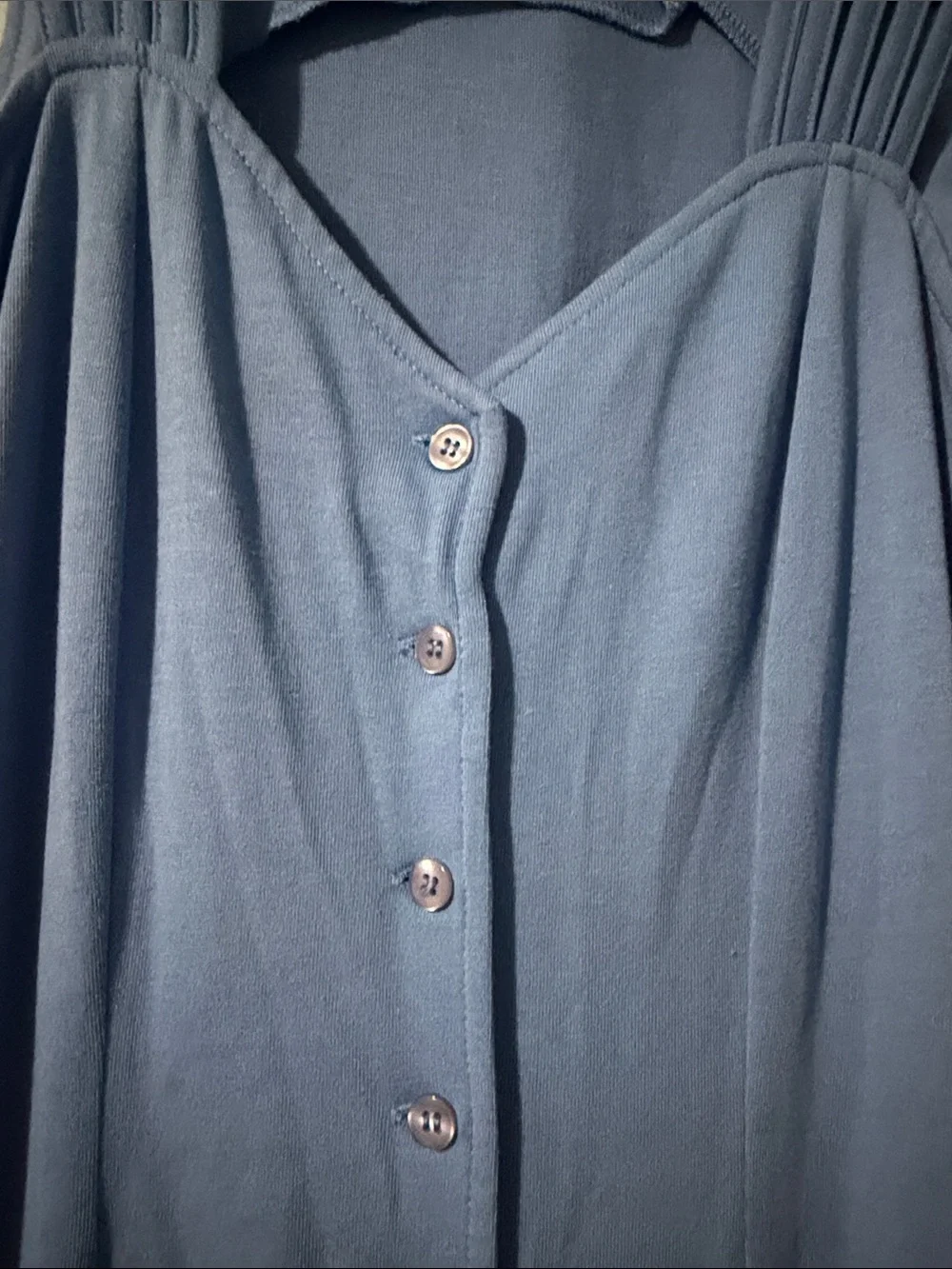 Reflections Women’s Blue Sleeveless Button-Front Maxi Dress - Picture 3 of 5